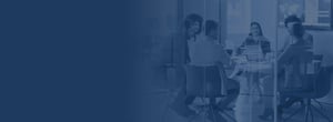 Business meeting in a conference room navy overlay